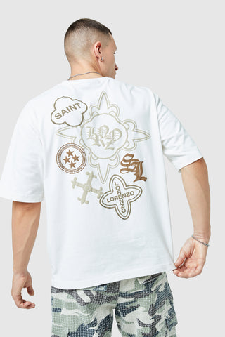 Icon Tee - White/Beige