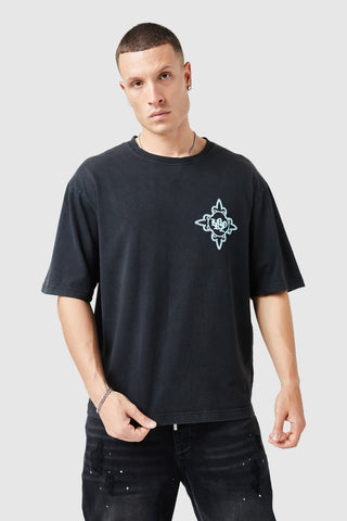 Icon Tee - Black Acid Wash