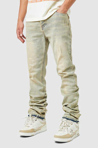 Stacked Jean - Dune Blue Wash