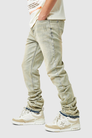 Stacked Jean - Dune Blue Wash