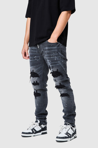 Diamante Dillon Jean - Charcoal