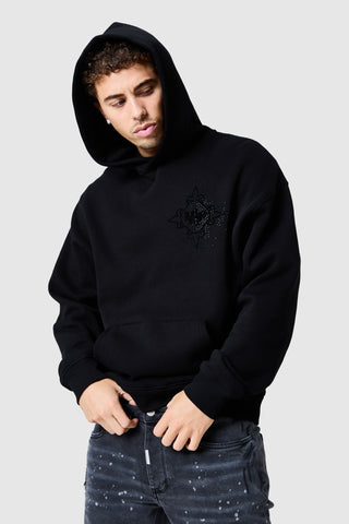 Icon Diamante Hood - Black