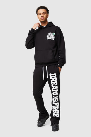 Dream Is Free Flared Jogger - Black