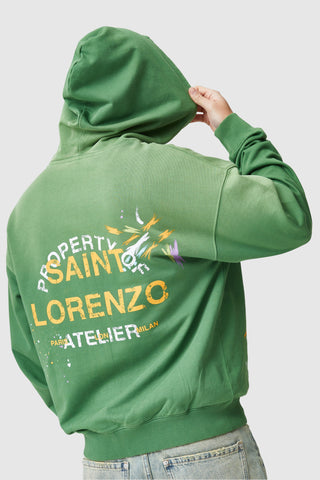 St Lorenzo Painter Zip Hood - Green