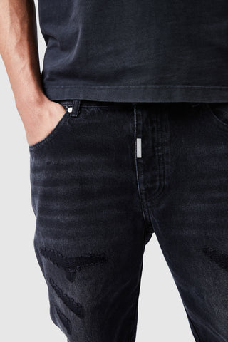 Elio Stacked Jean - Black Wash