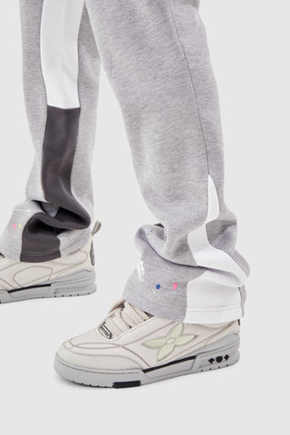 PAINT SMEAR FLARED JOGGER - GREY