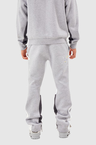 PAINT SMEAR FLARED JOGGER - GREY